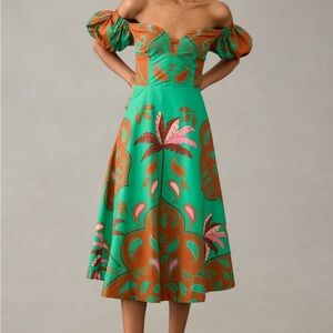 Maeve Puff-Sleeve Sweetheart Dress